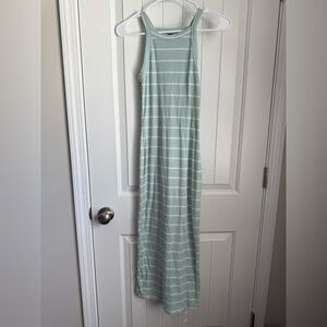 SHEIN Mint Green Striped Midi Dress